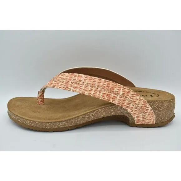 Taos Footwear Women EU 42 US 11-11.5 Terracotta Multi Link Slip On Thong Sandals
