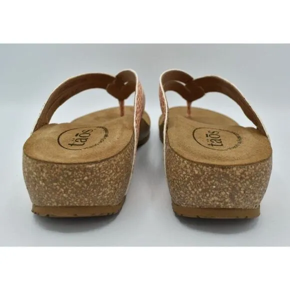 Taos Footwear Women EU 42 US 11-11.5 Terracotta Multi Link Slip On Thong Sandals