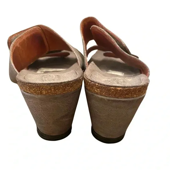Taos Slip On Wedge Leather Sandals