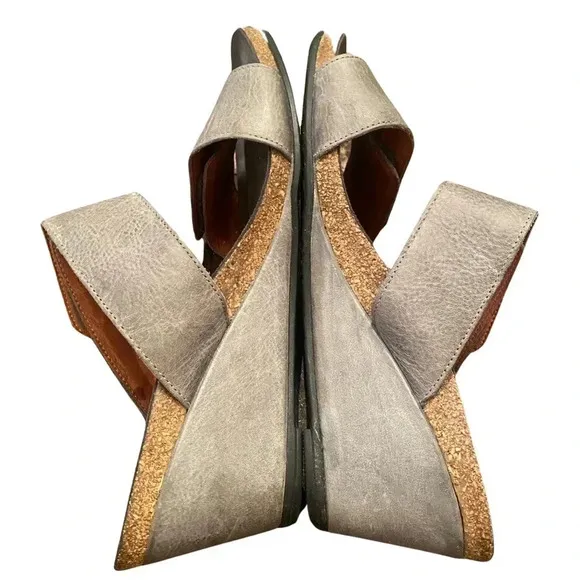 Taos Slip On Wedge Leather Sandals