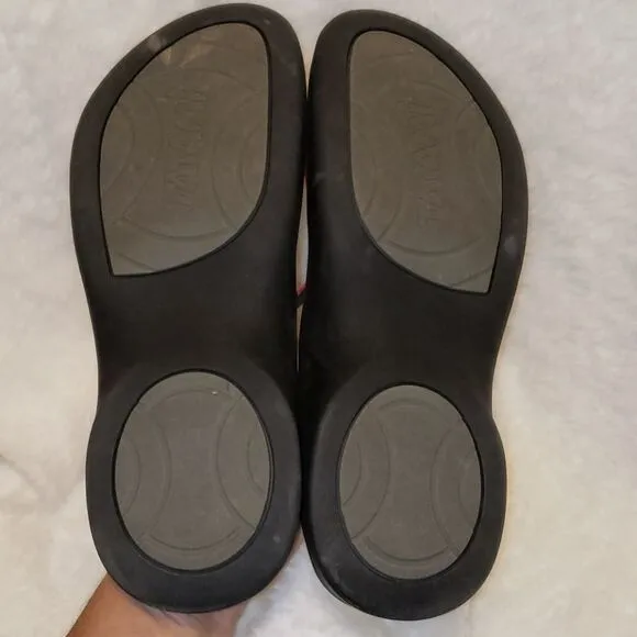 Tatami by Birkenstock red leather slide sandals