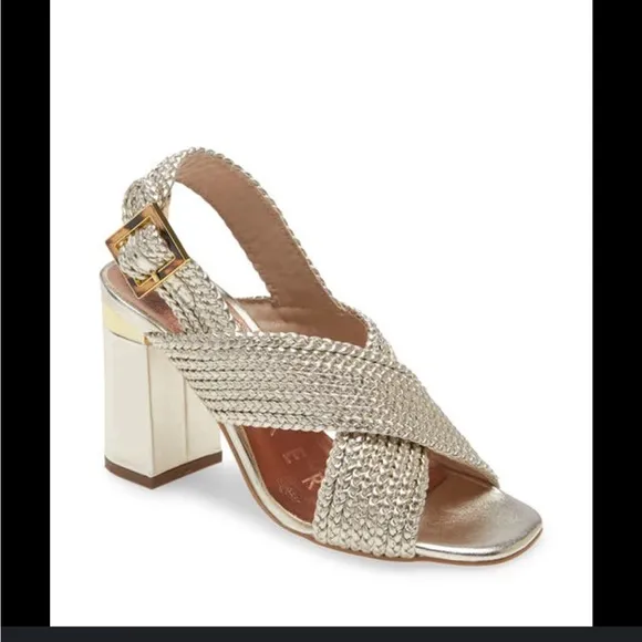 Ted Baker camiam crossover braided sling back sandal in gold