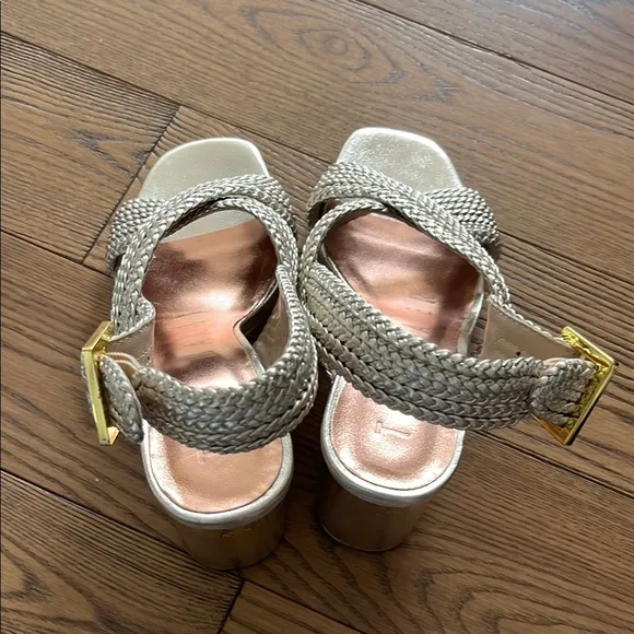 Ted Baker camiam crossover braided sling back sandal in gold