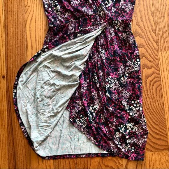Ted Baker Jersey Faux Wrap Purple Blue Dress Women’s Size 3 (USA 8)