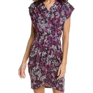 Ted Baker Jersey Faux Wrap Purple Blue Dress Women’s Size 3 (USA 8)