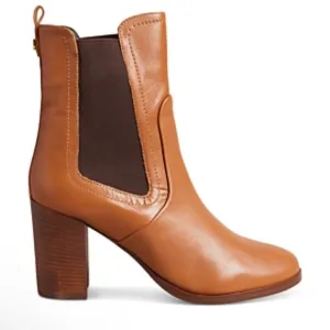 TED BAKER London Daphina Women's Boots Tan Leather Heeled Ankle Chelsea Size 8