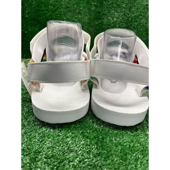 TEVA Strap Sandals Universal Pride White Rainbow Stripe men’s 12 New