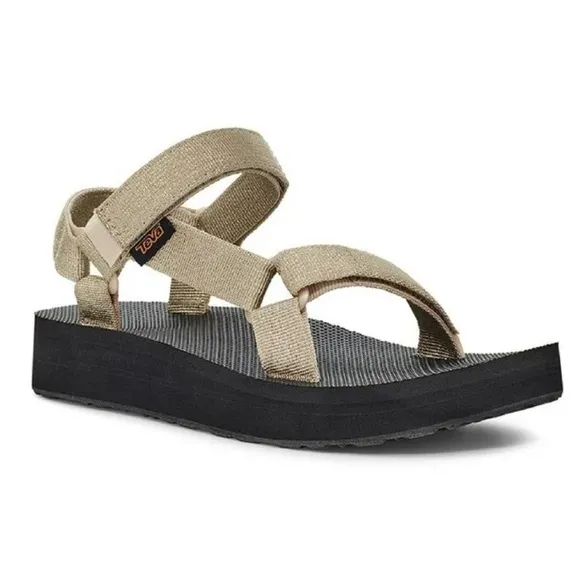 TEVA Womens Golden Champagne Midterm Universal Sandals Ankle Strap Sport Shoe 9