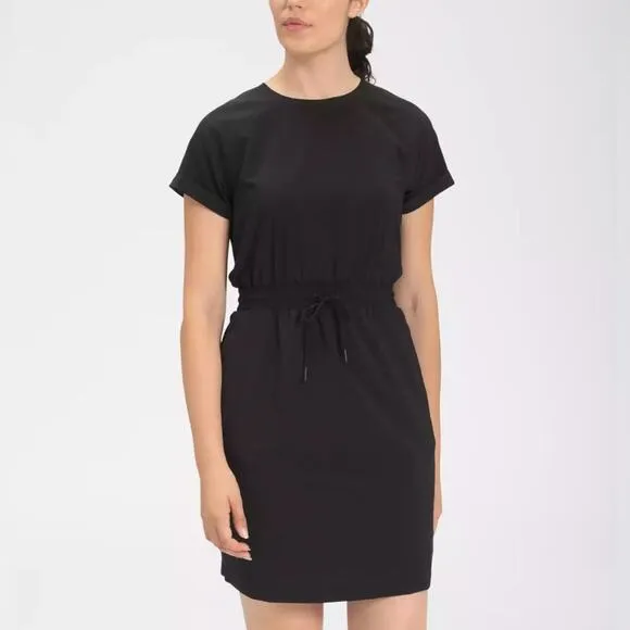 THE NORTH FACE Never Stop Wearing Drawstring Short Sleeve  Black Dress Sz XL