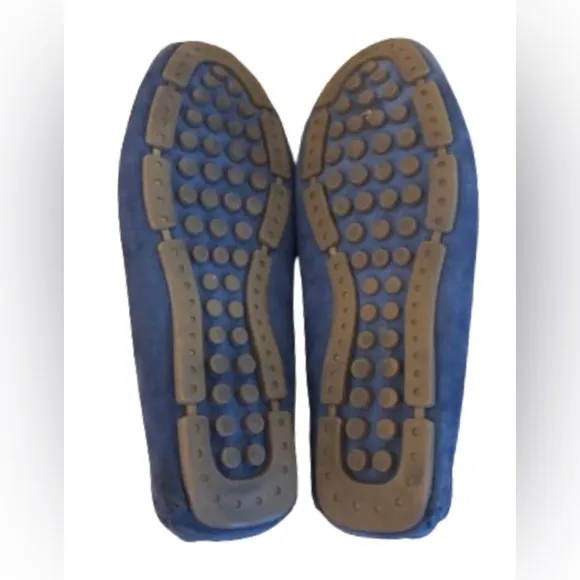 The Rail mens blu suede driving mocc loafers w braided leather detail US SZ 10
