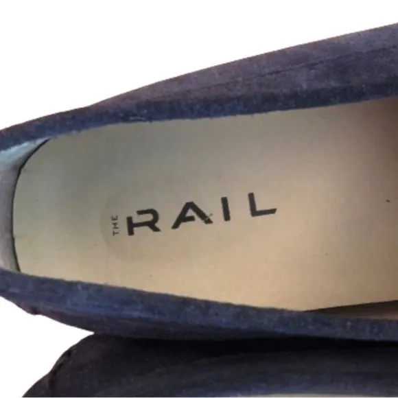 The Rail mens blu suede driving mocc loafers w braided leather detail US SZ 10