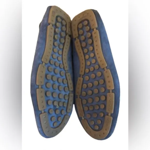 The Rail mens blu suede driving mocc loafers w braided leather detail US SZ 10