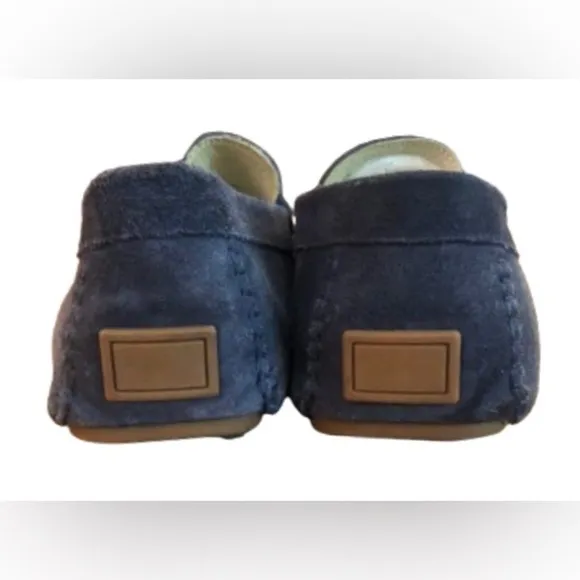 The Rail mens blu suede driving mocc loafers w braided leather detail US SZ 10
