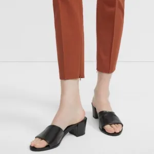 THEORY Black Leather Heeled Sandals