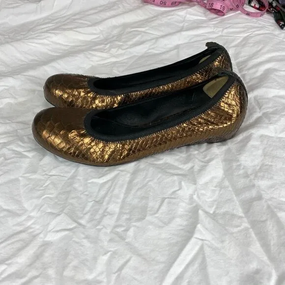 Theory Copper Snake Print Flats Women's 8.5