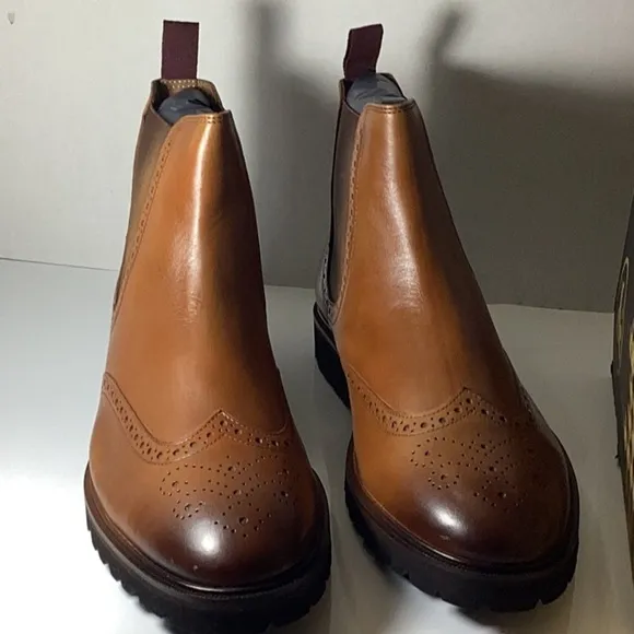 Thomas &amp; Vine Men's Brown Leather Chelsea Boots