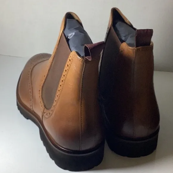 Thomas &amp; Vine Men's Brown Leather Chelsea Boots