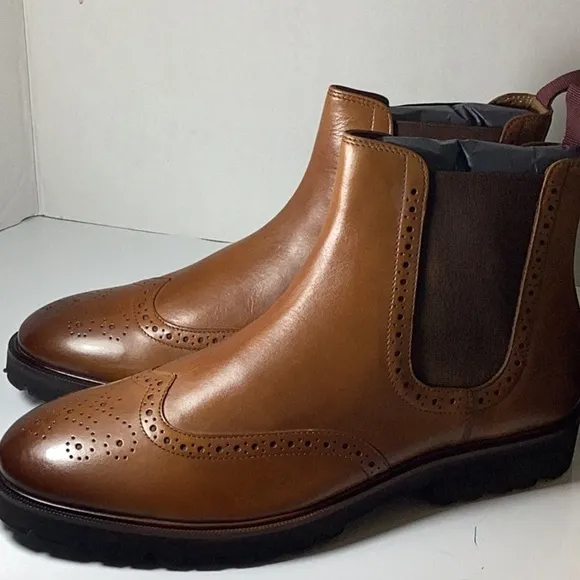 Thomas &amp; Vine Men's Brown Leather Chelsea Boots
