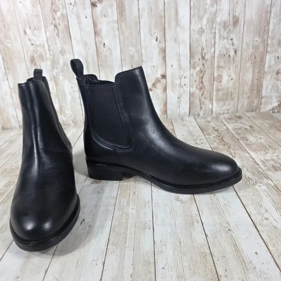 Thursday Boot Co. Black Leather Chelsea Boots Ankle Pull On Size 6