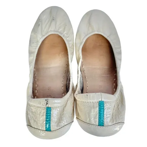 Tieks Biscotti Patent Leather Flats Women’s Size 10 Full Grain Soft “FLAWS”