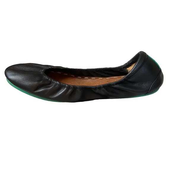 Tieks Black Leather Comfortable Slip On Ballet Flats 10