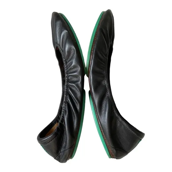 Tieks Black Leather Comfortable Slip On Ballet Flats 10