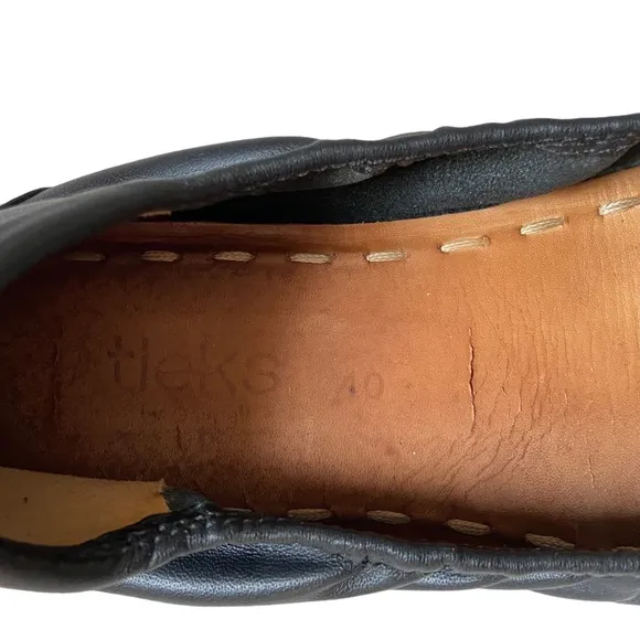Tieks Black Leather Comfortable Slip On Ballet Flats 10