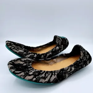 Tieks Black Nude Lace Ballet Flats