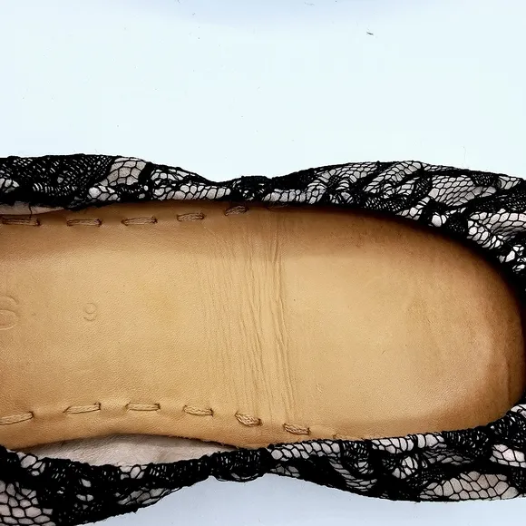 Tieks Black Nude Lace Ballet Flats