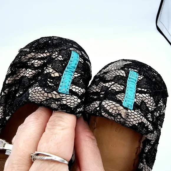 Tieks Black Nude Lace Ballet Flats