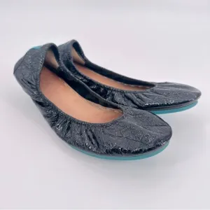 Tieks Black Patent Leather Obsidian Ballet Flats Size 10