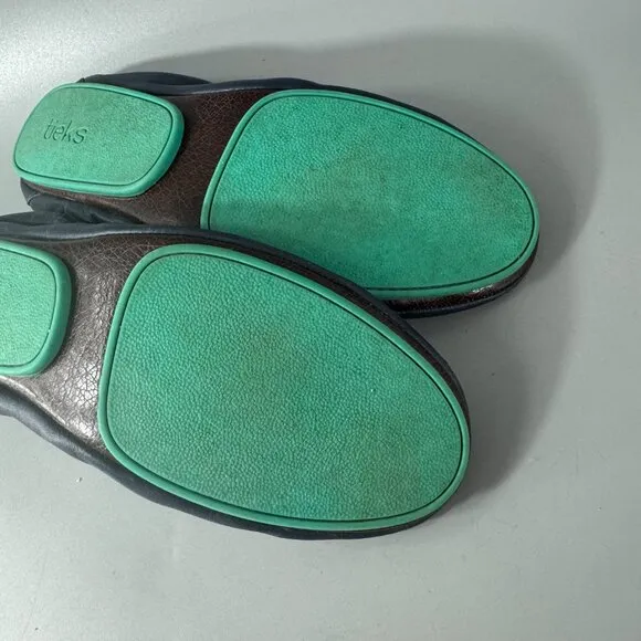 Tieks CALIFORNIA NAVY Leather Ballet Flats, Size 10