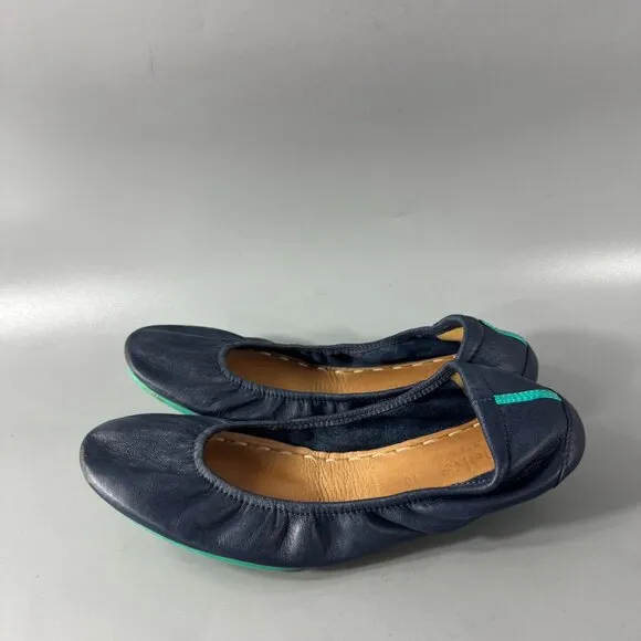 Tieks CALIFORNIA NAVY Leather Ballet Flats, Size 10