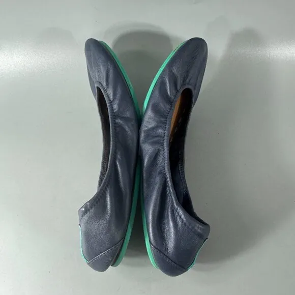 Tieks CALIFORNIA NAVY Leather Ballet Flats, Size 10