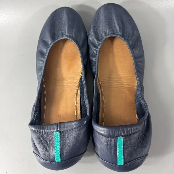 Tieks CALIFORNIA NAVY Leather Ballet Flats, Size 10
