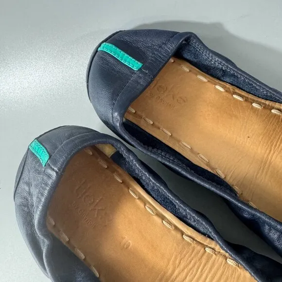 Tieks CALIFORNIA NAVY Leather Ballet Flats, Size 10