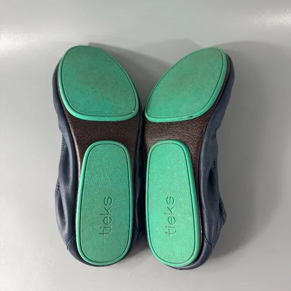 Tieks CALIFORNIA NAVY Leather Ballet Flats, Size 10