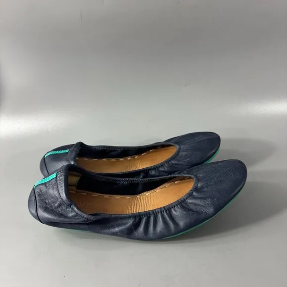 Tieks CALIFORNIA NAVY Leather Ballet Flats, Size 10