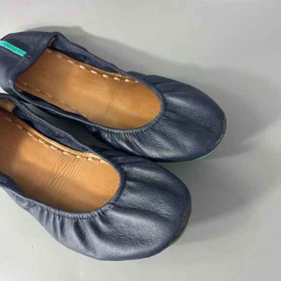 Tieks CALIFORNIA NAVY Leather Ballet Flats, Size 10
