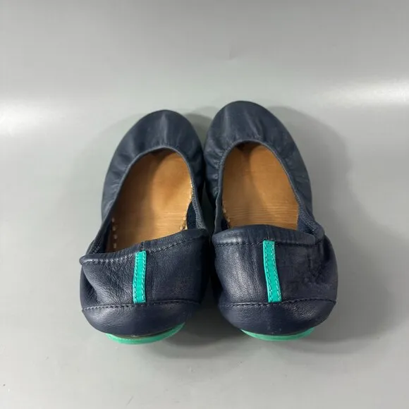 Tieks CALIFORNIA NAVY Leather Ballet Flats, Size 10