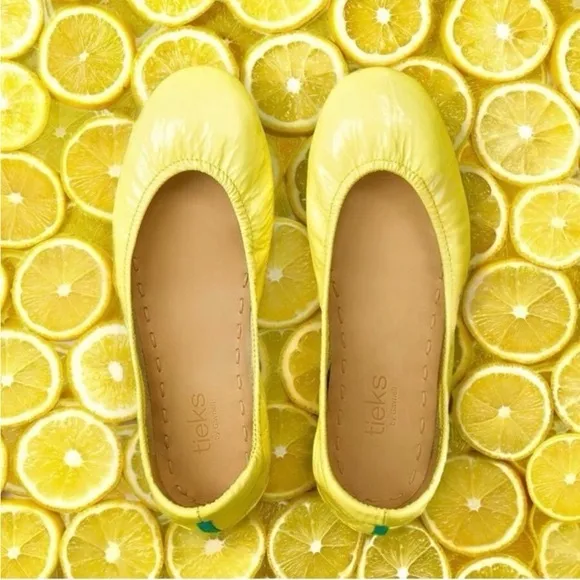 Tieks Lemon Patent Leather flex ballet Flats Women’s size 8 RARE LIMITED