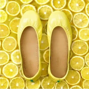 Tieks Lemon Patent Leather flex ballet Flats Women’s size 8 RARE LIMITED