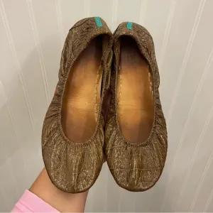 Tieks Sienna Brown Croc Flats Sz 8