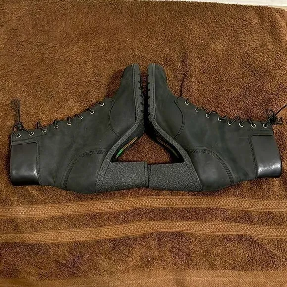 Timberland Black Nubuck Heel Combat Boots Sz 10