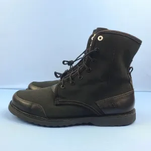 Timberland Boots 8 Inch Mens Size 13 Newmarket Trans Black Leather Canvas Combat