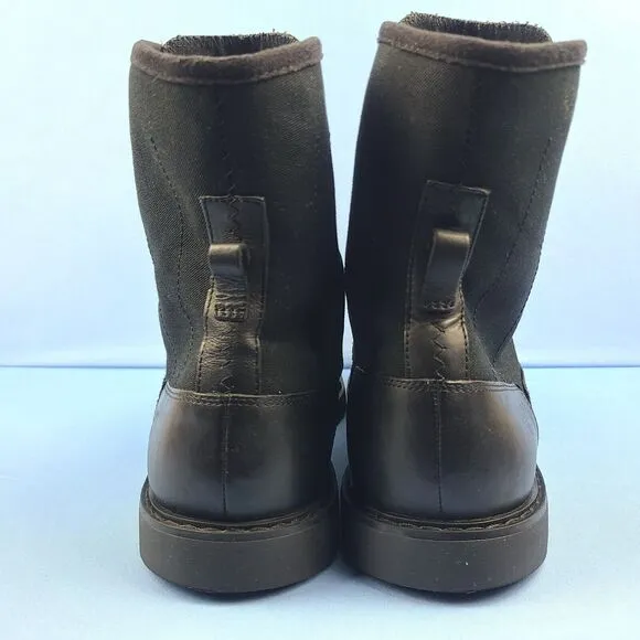 Timberland Boots 8 Inch Mens Size 13 Newmarket Trans Black Leather Canvas Combat
