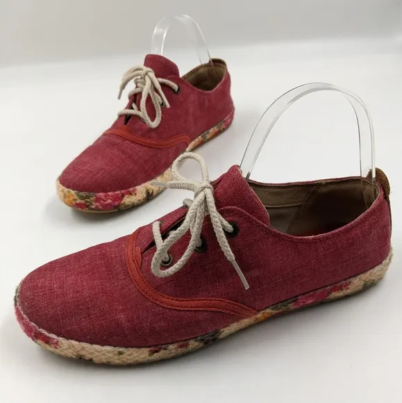 TIMBERLAND Casco Bay Red Lace Up Espadrilles RareTrainers Sz 8W