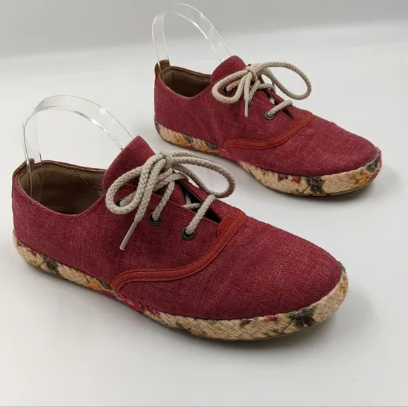 TIMBERLAND Casco Bay Red Lace Up Espadrilles RareTrainers Sz 8W