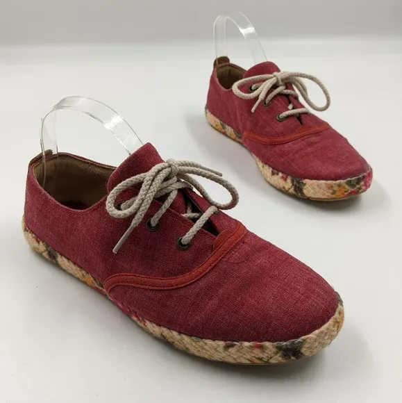 TIMBERLAND Casco Bay Red Lace Up Espadrilles RareTrainers Sz 8W