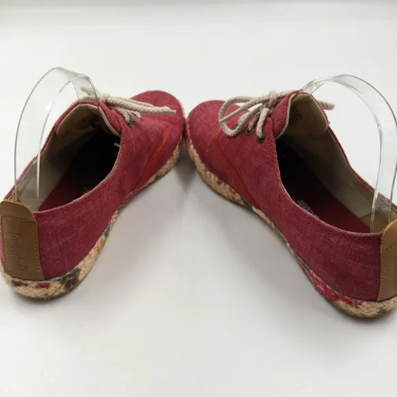 TIMBERLAND Casco Bay Red Lace Up Espadrilles RareTrainers Sz 8W